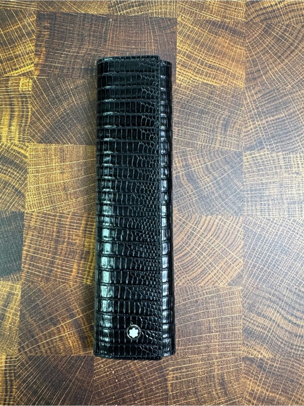 Montblanc Lizard Leather Single 1-Pen Flap Pouch Case